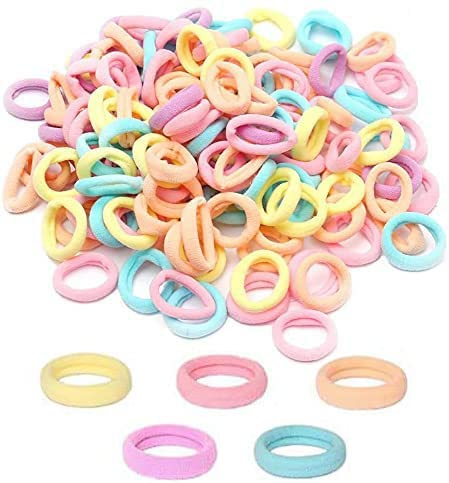 200 Stück Haargummi Mädchen, 3cm Bunte Zopfgummis Pferdeschwanz Haarband Elastische Haar Gummiband für Weihnachten Geschenke Baby Kinder Mädchen