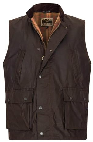 Walker & Hawkes - Veste cirée sans Manches - pour Homme - Campagne - Marron - S