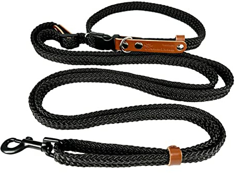 Guinzaglio Mani Libre per cane Allungabile. Tracolla da Jogging Corsa. Cintura Sicurezza Taglia Piccola. Fatto in Spagna. Nero.