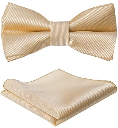 mintgreen Papillon Pre-legato - con Fazzoletto da Taschino Smoking Abito Bambino Ragazzi Compleanno Matrimonio Foto Formale Festa Banchetto, Beige