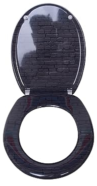 VEREG Duroplast WC-Sitz Dark Stone mit Absenkautomatik für geräuschloses Schließen, ovale Form, angenehmer Sitzkomfort, max. belastbar bis 150 kg