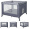 Lorelli Baby Laufstall Playground, kleiner Laufgitter 100x100 cm, Absperrgitter mit atmungsaktivem Netz, Schutzgitter mit Reißverschlusstür, faltbarer Krabbelgitter, grau