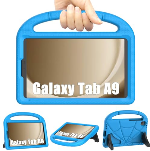 Patamiyar Kinder Hülle für Samsung Galaxy Tab A9 8,7 Zoll 2023, Leichte Stoßfest Samsung A9 Tablet Hülle mit Griff Ständer für Samsung Galaxy Tab A9 (SM-X110/X115/X117) &Tab A7 Lite -Blau