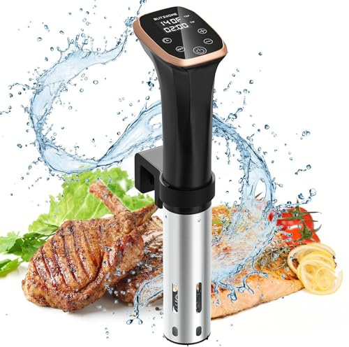 BLITZHOME - Cocina Sous Vide, IPX7 impermeable compacta Sous Vide Machine Pro, con recetas, temperatura y temporizador precisos, calentamiento rápido, circulador de inmersión de precisión de 1100 W