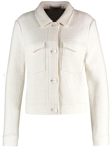 Gerry Weber Ladies Bouclé Long Sleeve Plain Cuff Blazer Jacket, White (Whisper White), 10