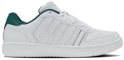 K-Swiss Court Palisades Herren Turnschuh, White Posy Green, 43 EU