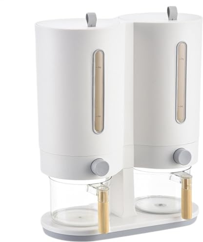 Risdispenser - 11 liter transparent veteförvaringslåda, matbehållare med dubbel | Multipel spannmålshållare, hållare för gröna bönor