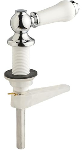 Hiatt Hardware Decorative Ceramic Cistern Lever Replacement - White Toilet Flush Handle for Elegant Bathroom Cistern Parts & Upgrade Kit