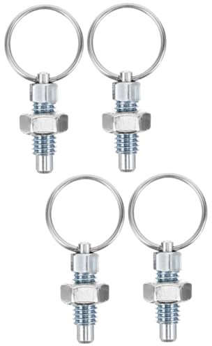 TOPPERFUN 2 Series Pasador Del Émbolo Acero Inoxidable Pasadores De Seguridad Primavera Cargado De Resortes Émbolo De Resorte Retráctil Con Anillo De Tracción Pasador De Resorte 2 Piezas*2