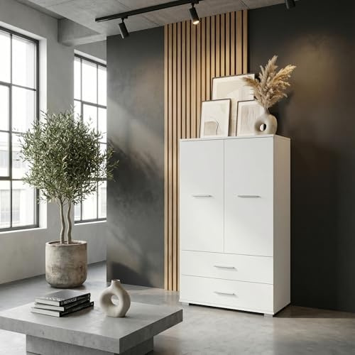 FAUSKE Garderob, Vit, 69x130x36 cm