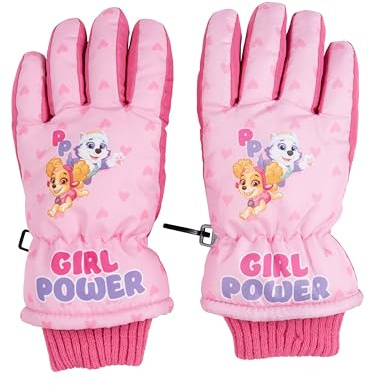 United Labels Paw Patrol barn vinter skidhandskar för flickor, vinterhandskar vattentäta och vindtäta, snöhandskar, varma handskar för snowboard och skidåkning, rosa