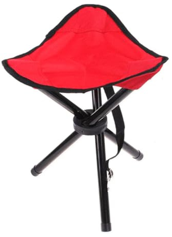 WRITWAA Tabouret Tripode Pliant Portable Rouge, Charge 100kg, 1 Pièce | Oxford et Tube Acier, Design Imperméable, pour Pêche et Voyage, Format Compact Facile à Emporter