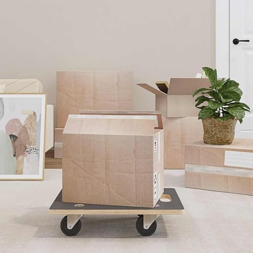 Mangloder Transportvagn 6 stycken grå plywood med halkfri yta för industri och förvaring, bärbar och robust, perfekt för verkstäder, garage och logistik, rymmer upp till 250 kg