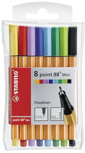Fineliner - STABILO point 88 Mini Förpackning med 8 Blandade färger