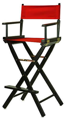Casual Home Black Frame Canvas Director Chair, 30, Red