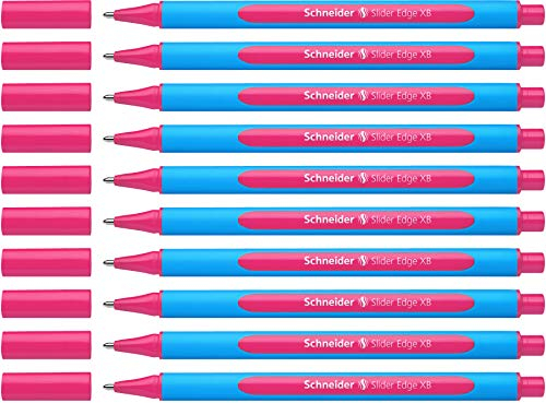 Schneider 152209 Slider Edge XB Kugelschreiber (Strichstärke: XB, dokumentenecht, Dreikant-Stift) 10er Packung pink