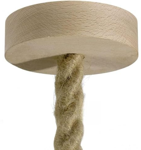 creative cables Lampenbaldachin Kit aus Holz für 2XL-Seilkabel - Neutral