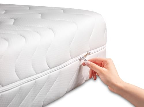 BONEX Matratzenbezug FONTANA 180x200, Polyester, weiß, 180x200 cm 13-15 cm Höhe