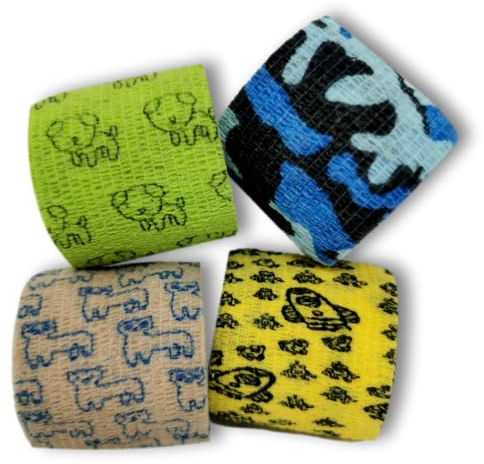 LisaCare selbsthaftender Wundverband - elastisches, wasserfestes, staub- fett- und schmutzabweisendes Pflaster - bunt mit Motiven - 4 Rollen á 2,5cm x 4,5m (5cm, Jungs)