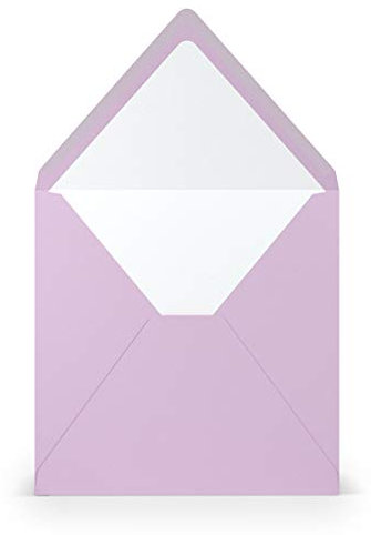 PAPERADO 25 Briefumschläge quadratisch Orchidee gerippt Lila - 100 g/m² Kuvert Ohne Fenster 16,4 x 16,4 cm - Hochzeits Umschläge mit Nassklebung spitzer Klappe