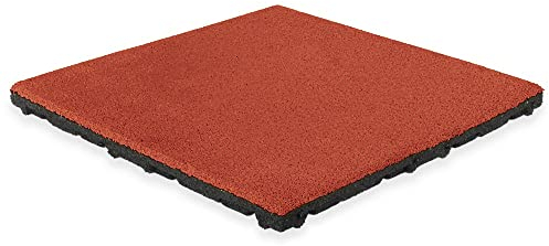 Vivol EPDM Tapis de protection anti-chute 45 mm 50 x 50 cm – HIC 1,5 m – TÜV, Reach et classe de protection incendie CFL-S1 (rouge)