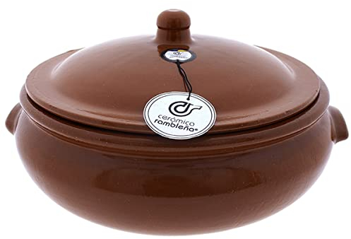 CERÁMICA RAMBLEÑA | Sopera | Olla sopera | Sopera de cerámica roja | Sopera de arcilla refractaria | Sopera Amazon | 3 litros