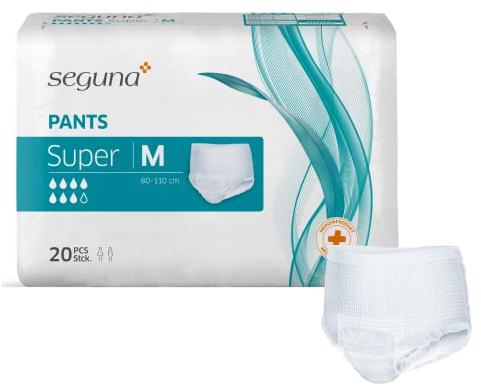 SEGUNA Pants Super, Inkontinenz Pants, Windelhosen für Erwachsene, Frauen, Männer, Inkontinenzhosen bei Blasenschwäche (M (Beutel 20 Stück))