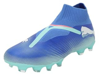 Puma Future 7 Match+ Ll Fg/AG, Soccer Shoe Unisex - Adulto, Bluemazing Puma White Electric Peppermint, 44.5 EU