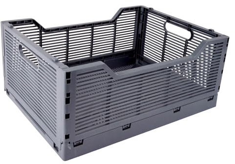 Homéa, Cassetta pieghevole taglia L 40 x 30 x h,17 cm impilabile grigio