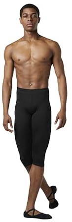 Etoile Calzamaglia da Uomo per Prove Lunga al Ginocchio MP003 per Bloch Sport Danza Classica Ballo Ballerino Relax Balletto Saggio Prove Esibizioni Allenamento Pantalone (Nero, XS)