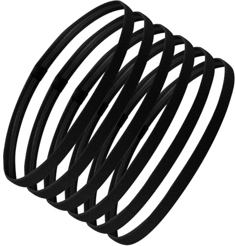 6 Pcs Sports Headband for Boys and Girls, Elastic Sports Hairbands Non Slip Unisex, Breathable Thin Running Hairbands, Football Headbands, Sweat Bands for Sweat-Wicking