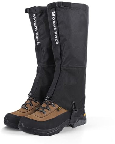 CIYIN Outdoor Gamaschen, 600D wasserdichte Gamaschen, Staubdicht Einstellbare Atmungsaktive Beinschutz Gaiter, Skifahren Unisex,für Wandern, Klettern, Jagen (Schwarz, L)