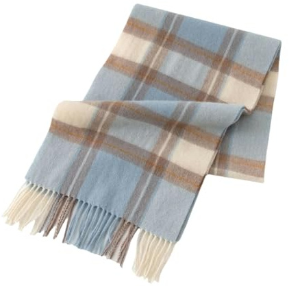 CMZYBBD Sciarpa Donna in Cashmere Scozzese, Colorata e Calda per Autunno Inverno - Azzurro - 30 * 180 Cm