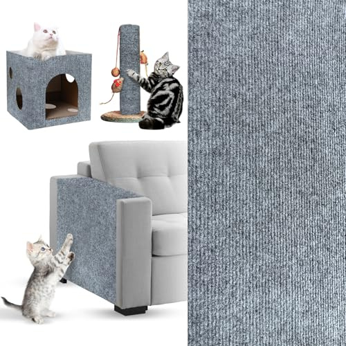 Yanghad Tappeto Tiragraffi per Gatti, 40 * 200cm Tappeto Tiragraffi Autoadesivo, Tappetino Tiragraffi per Gatti Autoadesivo, Climbing Cat Scratcher, Protezione Divano Graffi Gatto
