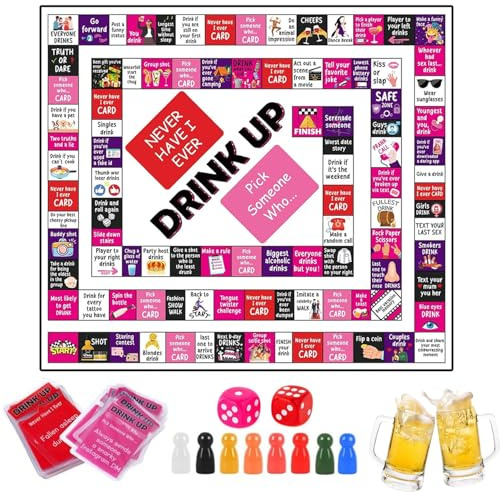 XUDUOO Drinking Games, Board Games for Adults, Couples Games Adult Monopoly Board Game for Girls Night Bachelorette, Date Night Ideas Party Game Suitable for Friends Parties and Family Gatherings(C)