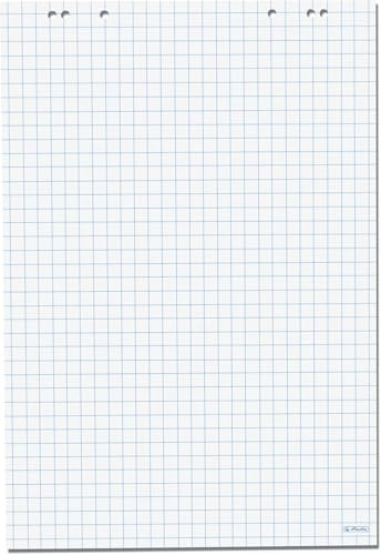 Herlitz Flipchartblock 65 x 98cm 20 Blatt, kariert, 80g/m² FSC Mix, 5 Stück (kariert - 5 Blöcke)