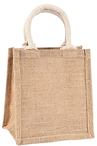 TEMPNAP Borsa Di Lino Riutilizzabile in Juta 21x23x15 Cm, Sacco Traspirante Portatile Per La Spesa e Bomboniere, Borsa Ecologica Multifunzione Per Scuola, Feste e Coltivazione Piante