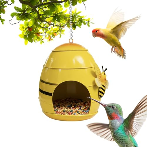Mangeoire d'extérieur pour oiseaux – Support de nourriture en métal, accessoire de décoration de jardin avec construction robuste, construction résistante aux intempéries, outil d'attraction de la