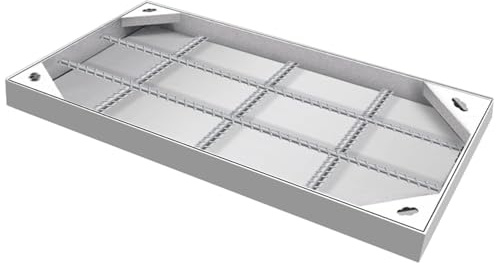 Cubierta de acceso recular de acero inoxidable, tapa invisible para tanque séptico, base de metal multifuncional para inspección de patio y pasarela, placa de acceso al aire libre