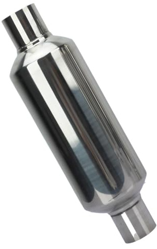 Tubo Silenziatore Di Scarico - Resonato In Acciaio Inossidabile, Silenziatore Tornado, A Sezione Centrale Da 63/76 Mm Ad Alte Prestazioni | Aggiornamento Universale Delle Prestazio