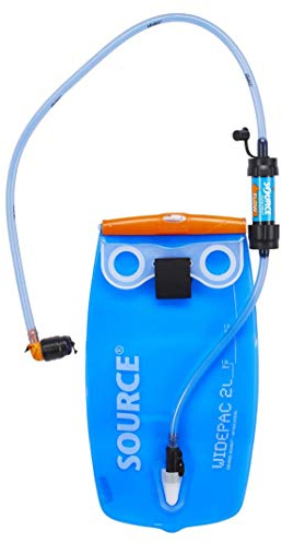 Source Widepac und Sawyer Filter Trinkblase, blau, 2 Liter
