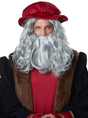 CaliCo, Renaissance Man Wig & Beard, Costume Wig Gray