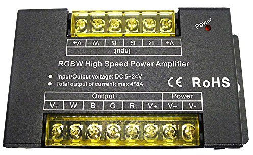 LEDENET 4CH Channels High Speed Power Amplifier 32A DC12V/24V Data Signal Repeater for RGBW RGB LED Strip Lights LED Module Strips