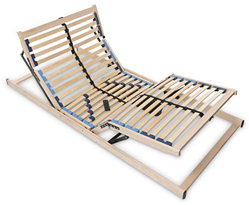 Betten-ABC Max1 Lattenrost, mit 28 Leisten und Mittelzonenverstellung, für alle Matratzen geeignet, Made in Germany, Motor | Fertig montiert, Größe: 140 x 200 cm