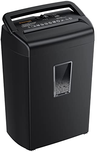 Bonsaii 10-Sheet Home Shredder, Cross-Cut Paper Shredder, Shreds Credit Cards/Staples/Clips, Small Office Shredder Machine with 21L Wastebasket & Transparent Window, Black (C209-D Upgrade Version)