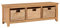 Hallowood Furniture Hereford Oak Storage Bench with Baskets, Solid Wooden Shoe Storage Cabinet with 3 Baskets and Seat, Ready to Use Entryway or Hallway Oak Furniture for Shoes, Bags & Accessories