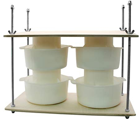Kit de fabrication de fromage 16 (guide en métal 13 presse à fromage + 4 moules à fromage 1,2 L) pression jusqu'à 22,7 kg