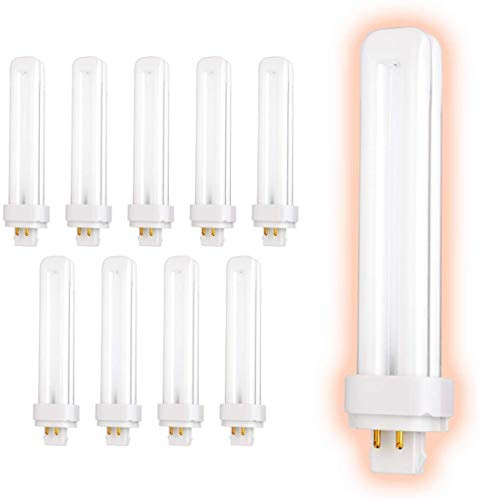 GoodBulb 26-Watt CFL Light Bulbs 4 Pin G24Q-3 Base 3500K Soft White Light Color High Output 1800 Lumens Long Term Care Lighting Pack of 10 Bulbs