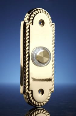 Wired Flush Fitting Push, Brass, with Illuminated Bell Button - 2222Bl