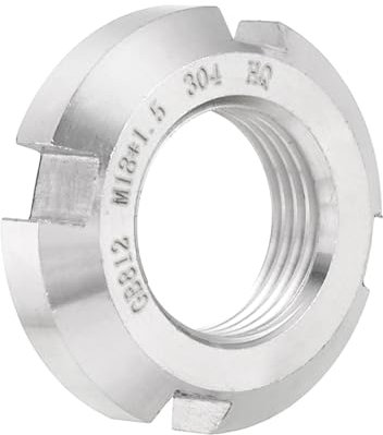 QUARKZMAN M18 x 1.5mm - 1pz Fissaggio Dadi Tondi Scanalati Quattro Scanalature - Dado Bloccaggio Tondo Acciaio Inossidabile 304 per Vari Cuscinetti Volventi, Settore Industriale, Argento